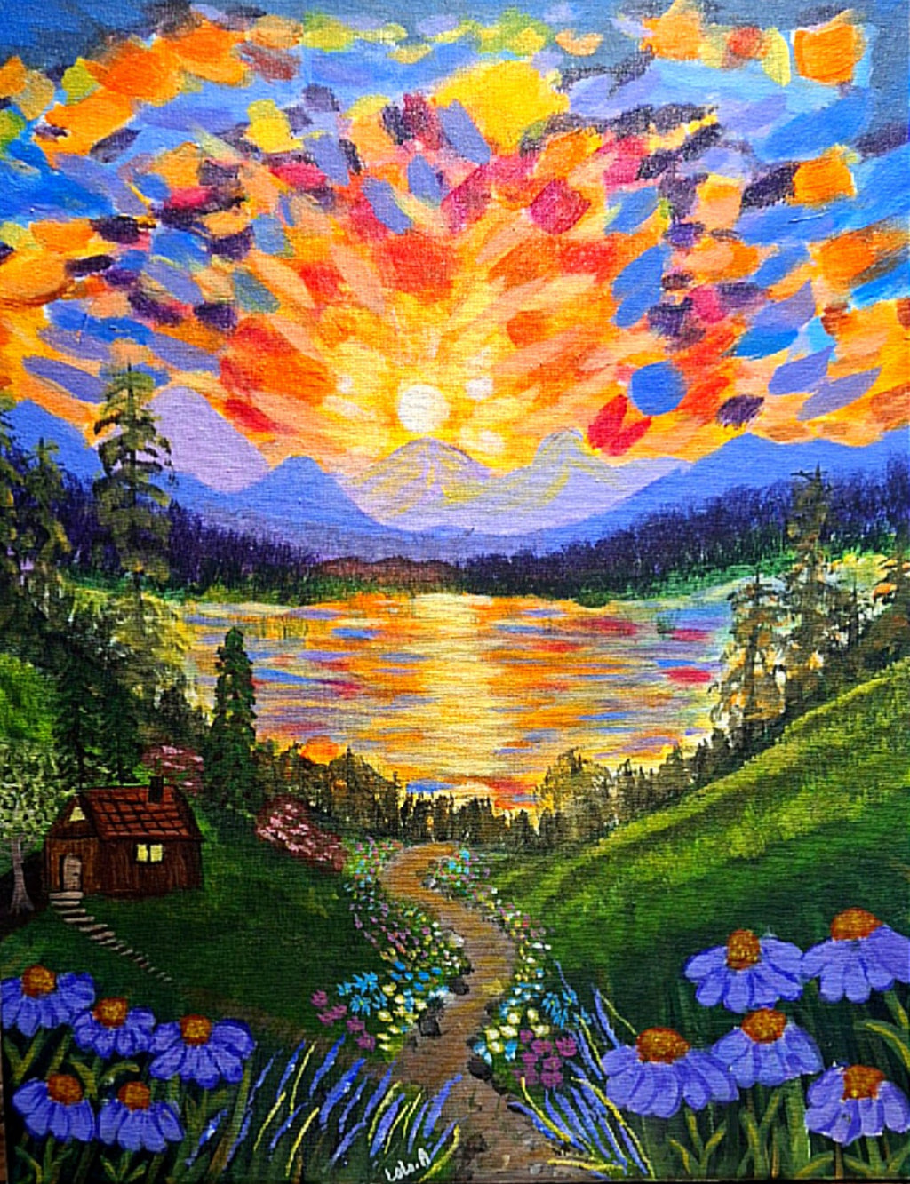 Original Acrylic 16x20 Painting "The Lords Gift"