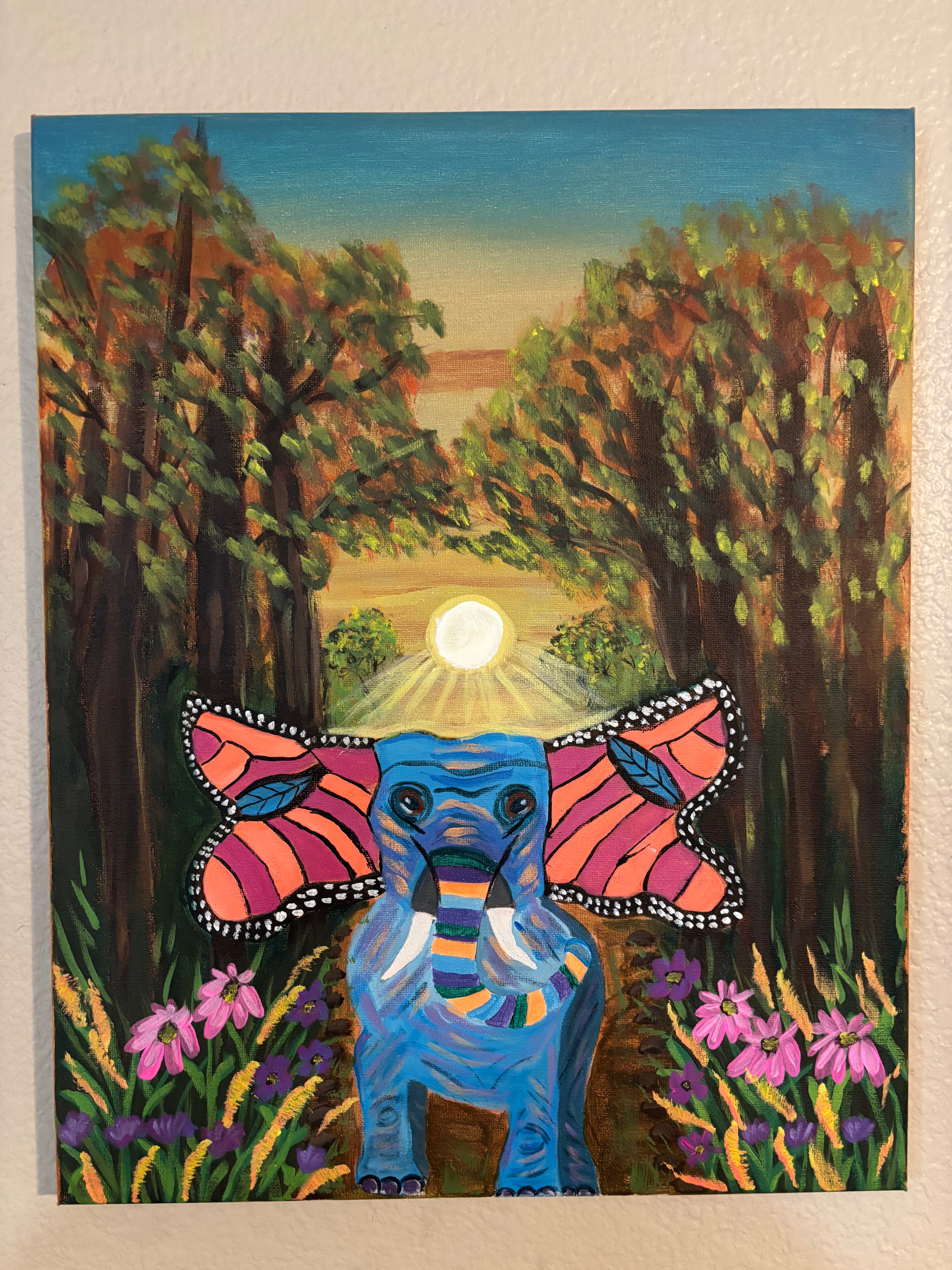 16 x 20 Acrylic on Stretched Canvas titled  "Beyond the ears"